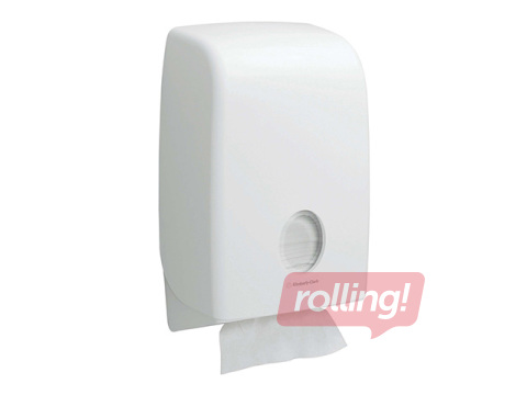 Papīra dvieļu loksnēs turētājs Kimberly-Clark, Aquarius Interleaved, plastikāta, balts