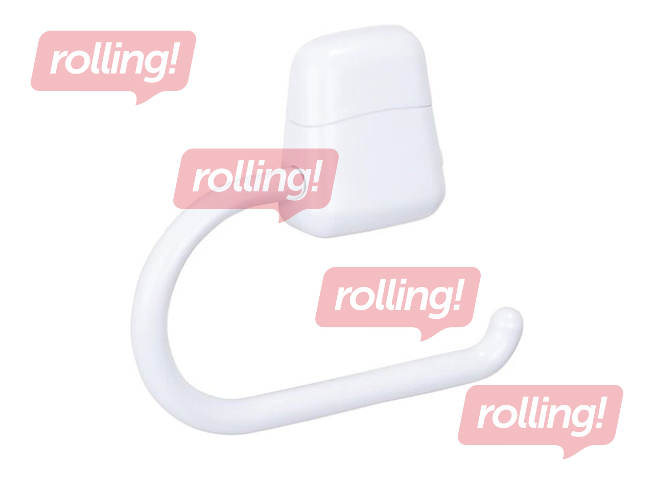 Tualetes papīra turētājs, plastmasa, 17.5x3x15.5cm