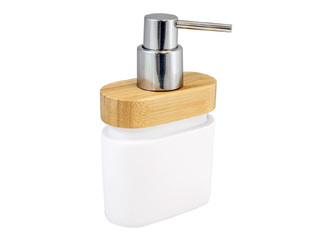 Soap dispenser Duschy Wood, white