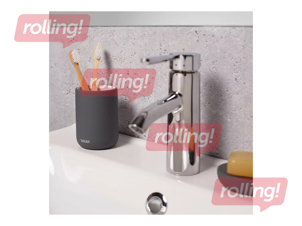 Toothbrush holder Tatay Soft, ceramic, gray