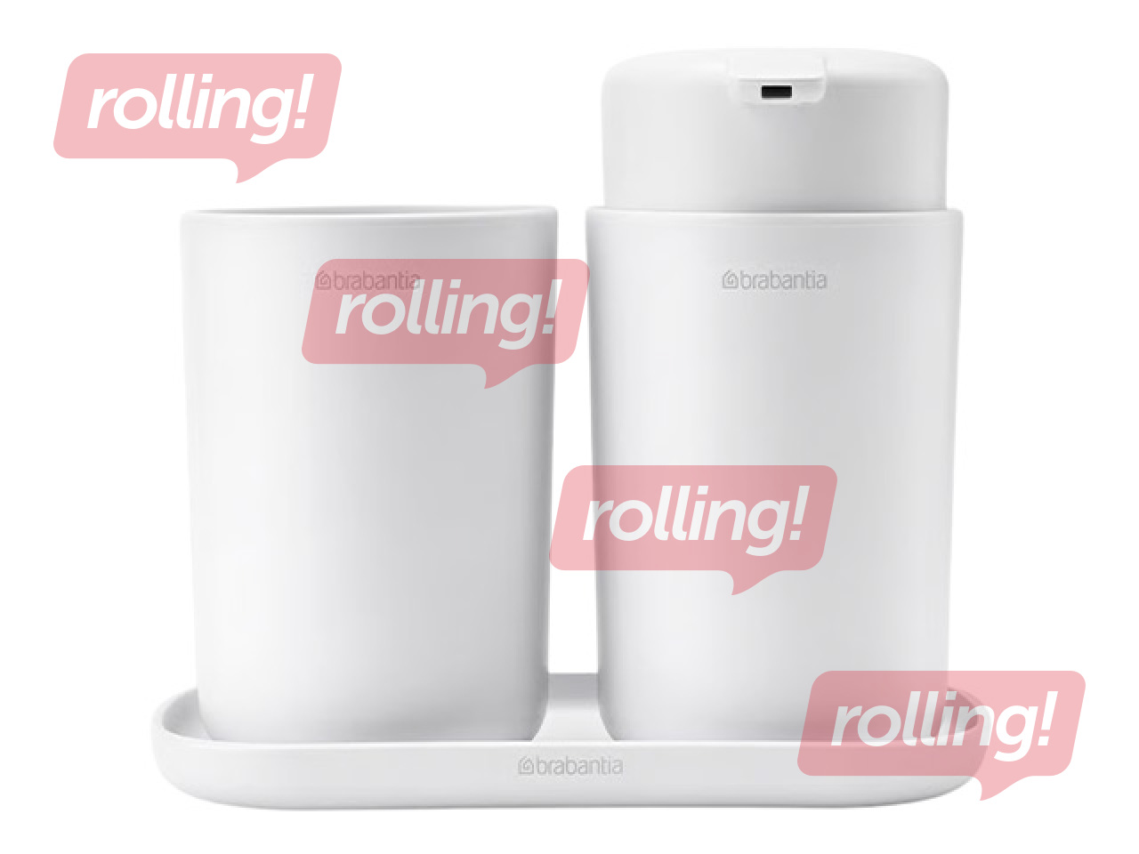 Vannasistabas aksesuāru komplekts Brabantia, plastmasa, balts, 3 gab.