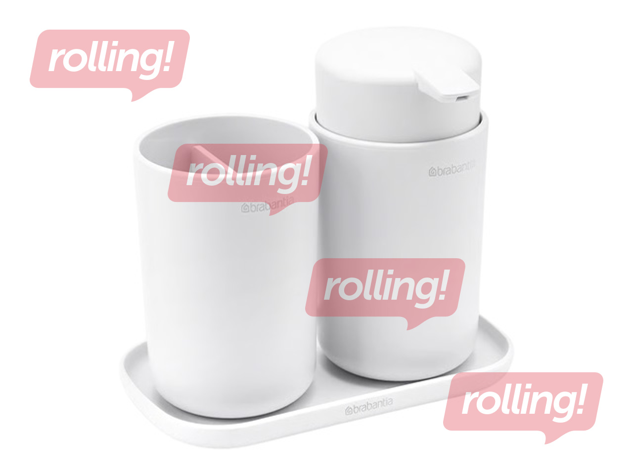 Vannasistabas aksesuāru komplekts Brabantia, plastmasa, balts, 3 gab.