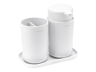 Vannitoatarvikute komplekt Brabantia, plastik, valge, 3 tk.
