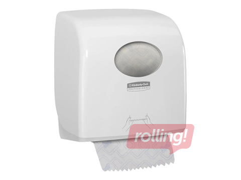 Papīra dvieļu ruļļos turētājs Kimberly-Clark, Aquarius Slimroll, plastmasas, balts