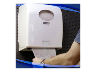 Papīra dvieļu ruļļos turētājs Kimberly-Clark, Aquarius Slimroll, plastmasas, balts