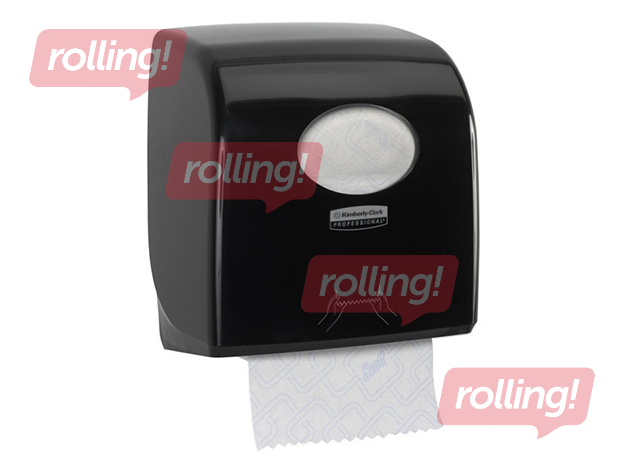 Держатель для бумажных полотенец в рулонах Kimberly-Clark, Aquarius Slimroll, пластиковый, чёрный