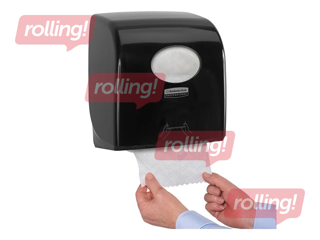 Держатель для бумажных полотенец в рулонах Kimberly-Clark, Aquarius Slimroll, пластиковый, чёрный