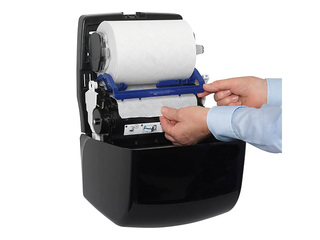 Papīra dvieļu ruļļos turētājs Kimberly-Clark, Aquarius Slimroll, plastmasas, melns