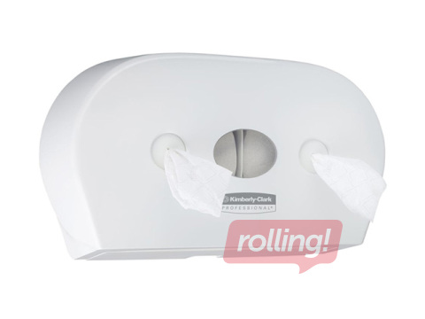 Tualetes papīra turētājs Kimberly-Clark, Aquarius, Mini Twin, plastmasas, balts