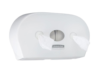 Tualetes papīra turētājs Kimberly-Clark, Aquarius, Mini Twin, plastmasas, balts