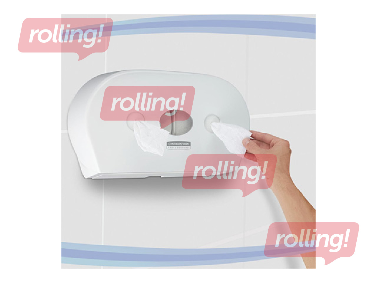 Tualetes papīra turētājs Kimberly-Clark, Aquarius, Mini Twin, plastmasas, balts