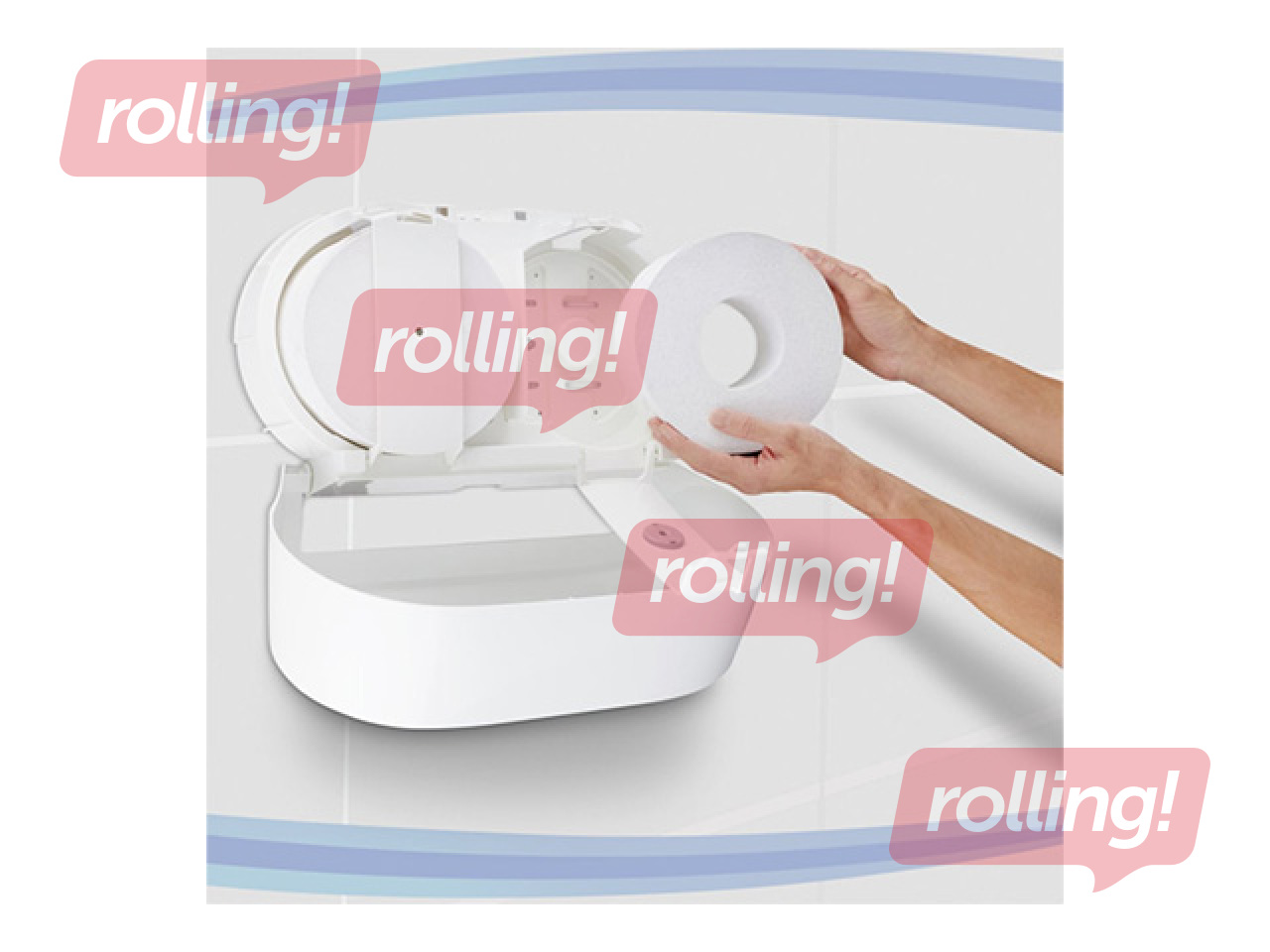Tualetes papīra turētājs Kimberly-Clark, Aquarius, Mini Twin, plastmasas, balts