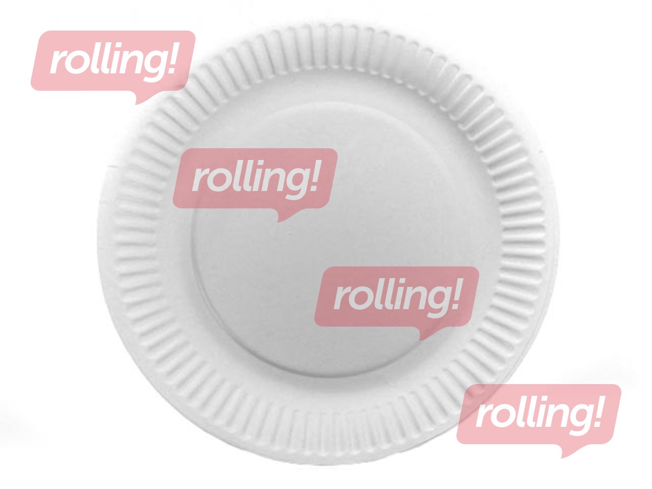 Paper plate, white, 18cm, 100 pcs.