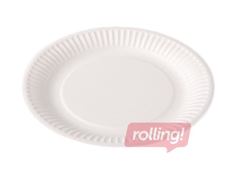 Paper plates, 23 cm, 100 pcs., white