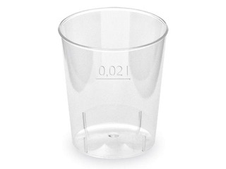 Plastikust klaasid, läbipaistvad, 20ml, 50 tk.