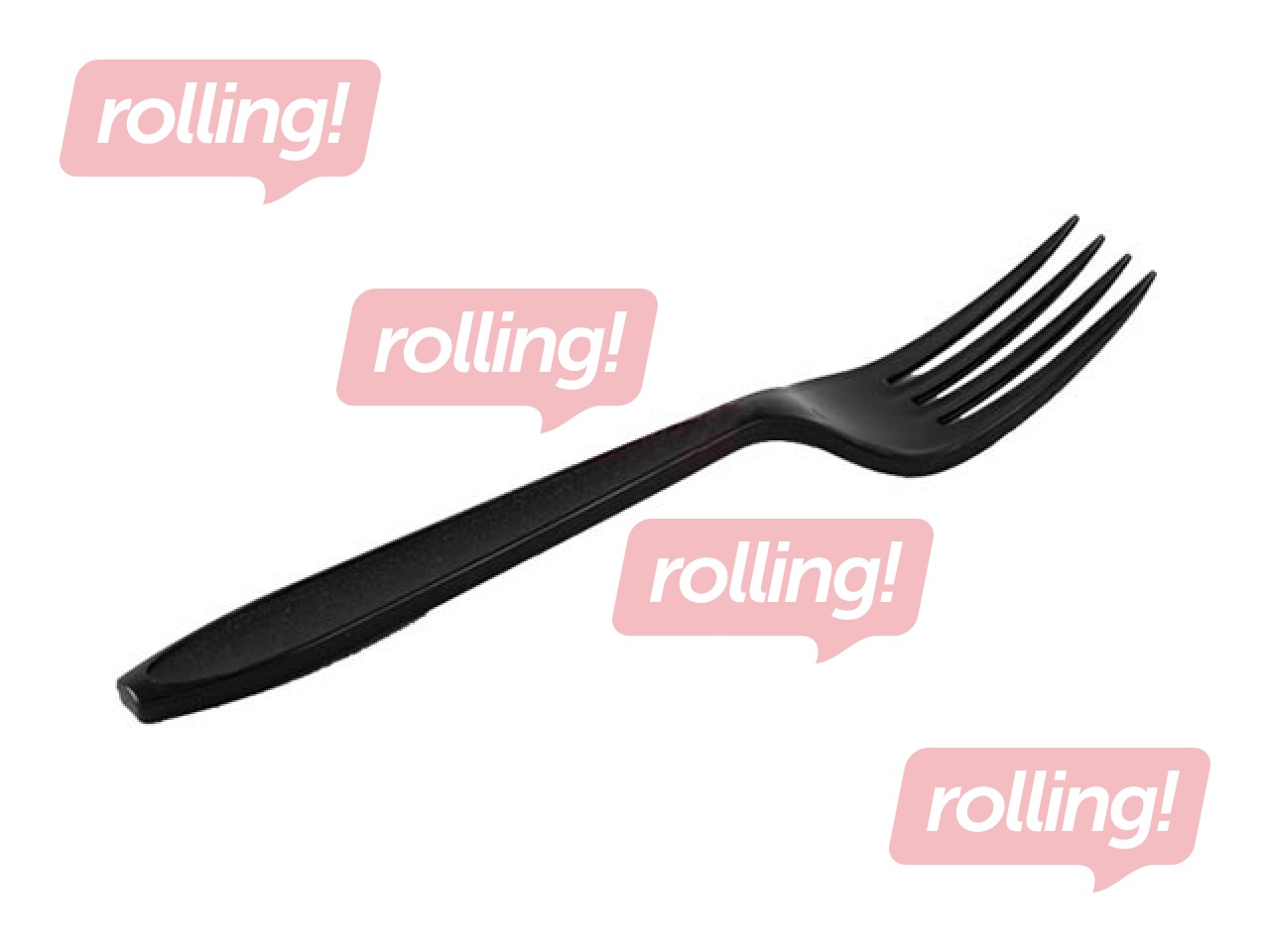 Dakšiņas plastmasas, atkārtoti lietojamas, melnas, 50 gab.