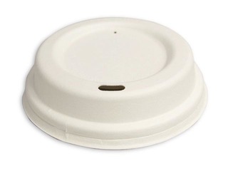 Lids for paper cups, ø90mm, sugar cane fiber, white, 50 pcs.
