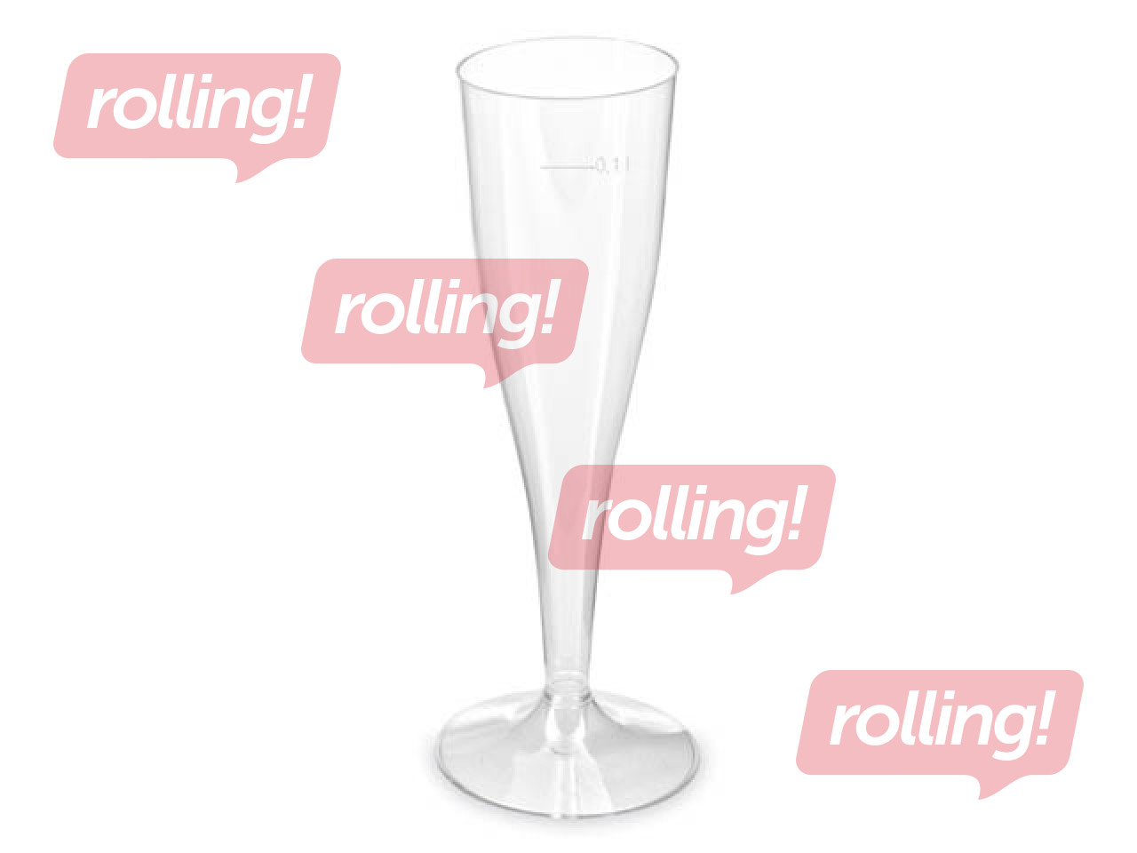 Glāzes šampanietim, plastmasas, 100 ml, 6 gab., caurspīdīgas