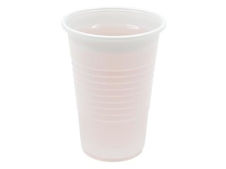 Glāzes plastmasas, baltas, 200ml, 100 gab.