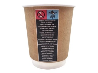 Glāzes kraft papīra ar dubulto sienu, brūnas,ø90mm, 300 ml, 25 gab.