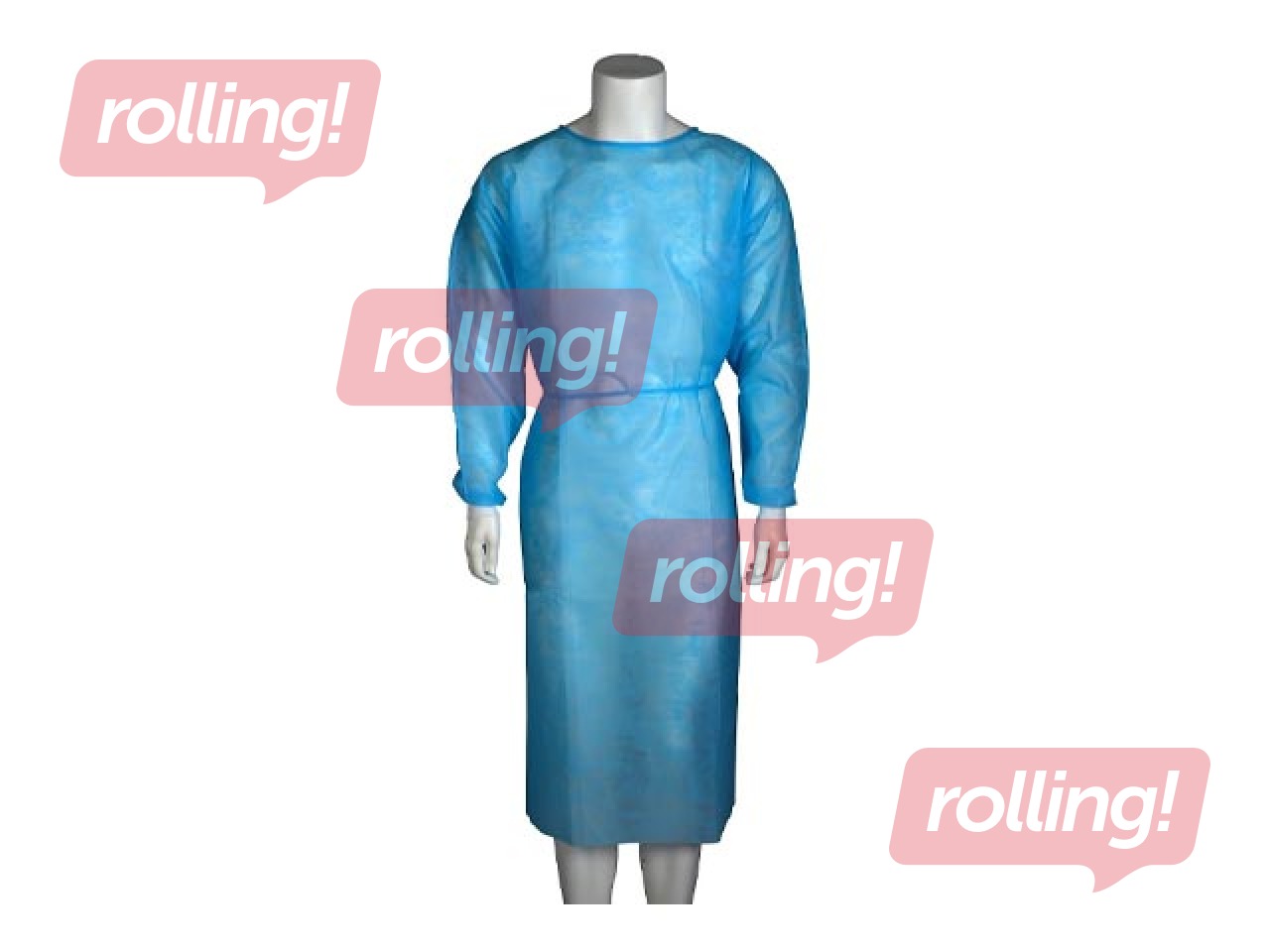 Halāts sasienams Abena, vienreizlietojams, L izmērs, zils, 1 gab.