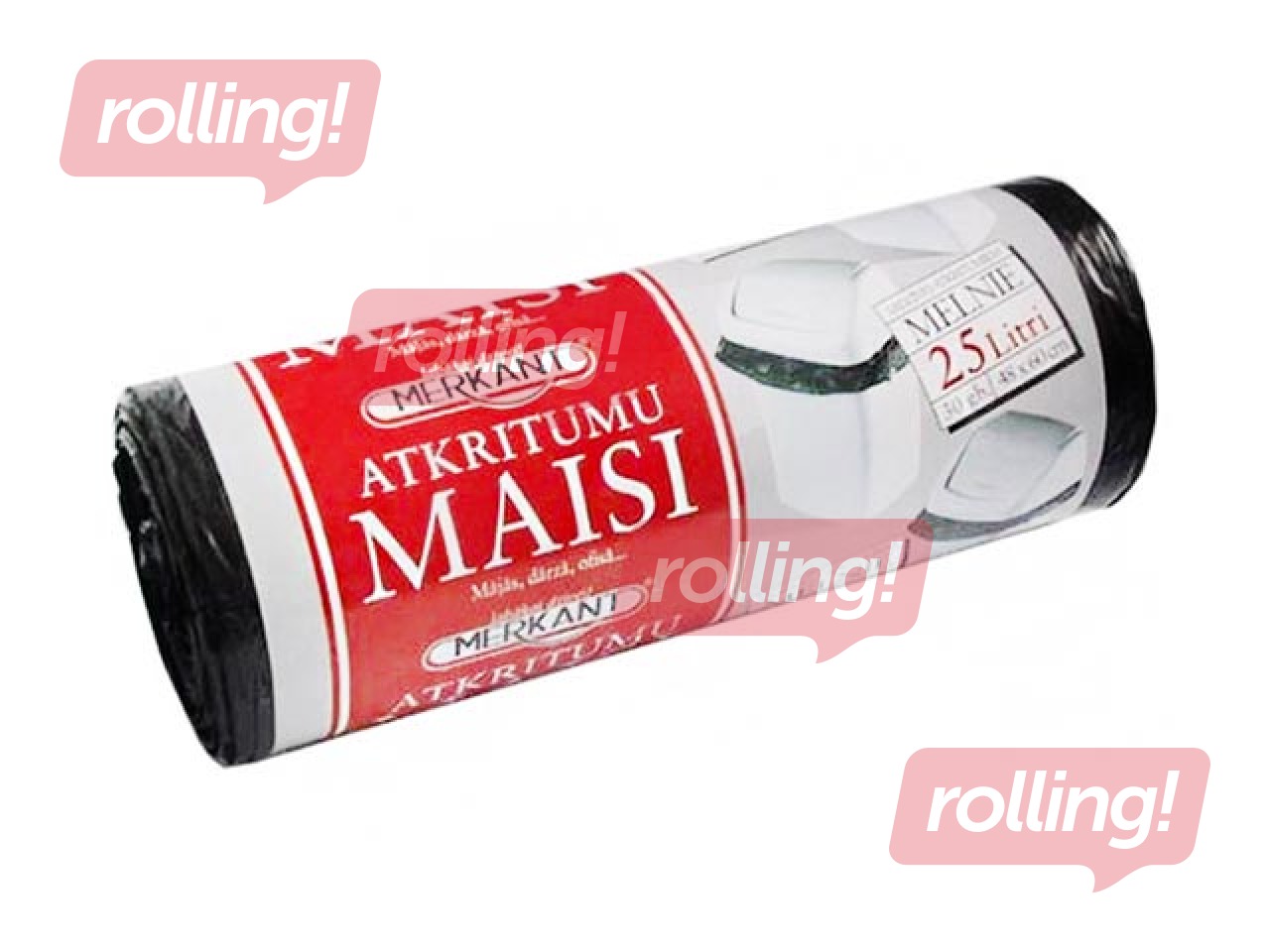 Atkritumu maisi Merkant, 25l, 9 mikr., 30 gab., melni