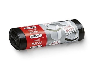 Пакеты для мусора Merkant, 55l, 12 микр., 20 шт., чёрные 