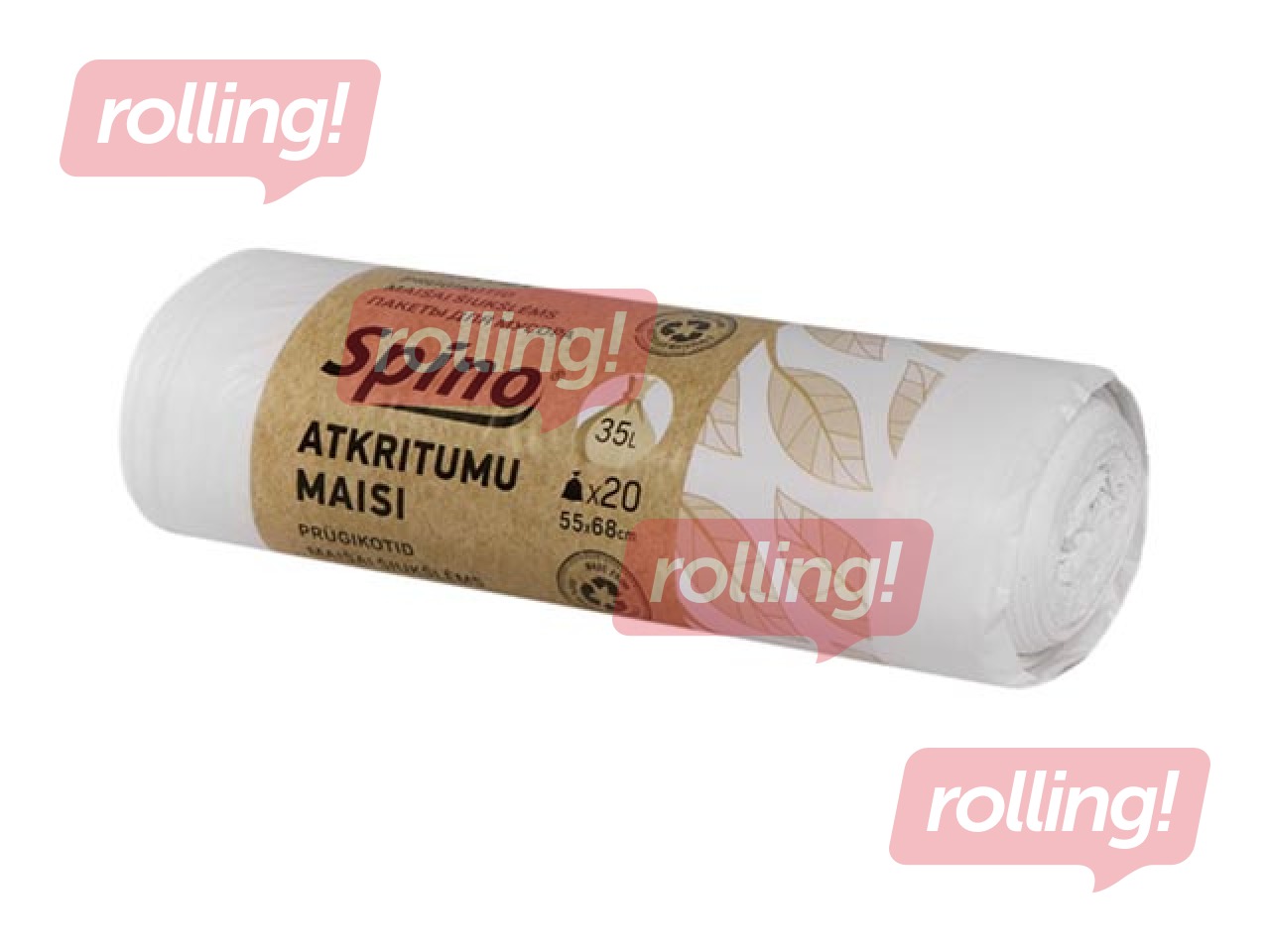 Atkritumu maisi Spino, 35 l, 10 mikr., 20 gab., balti