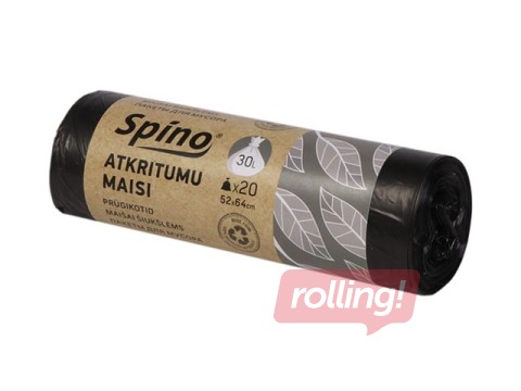 Atkritumu maisi Spino, 30 l, 9 mikr., 20 gab., melni