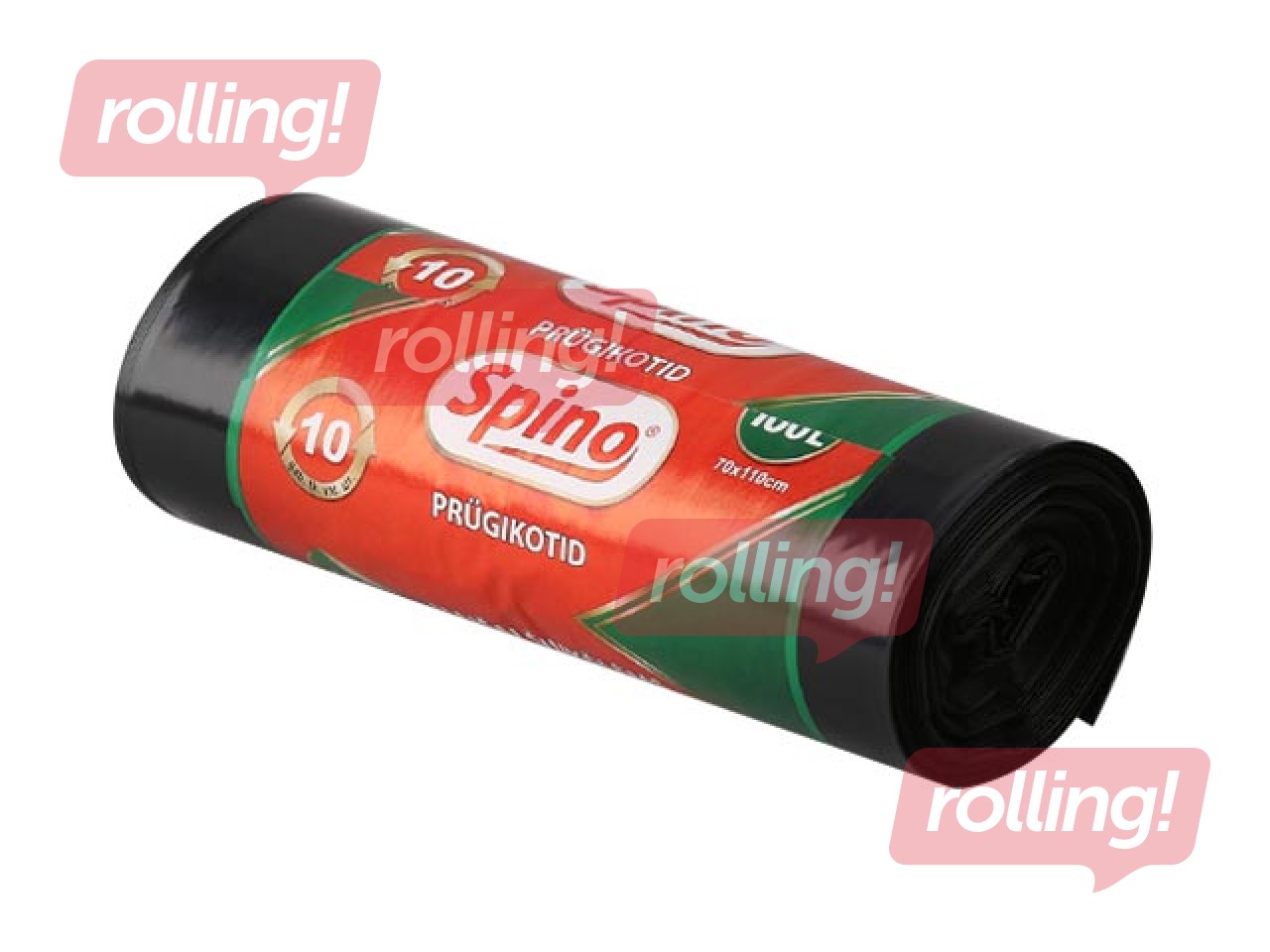 Atkritumu maisi Spino, 100 l, 70x110cm, 33 mikr., 10 gab., melni