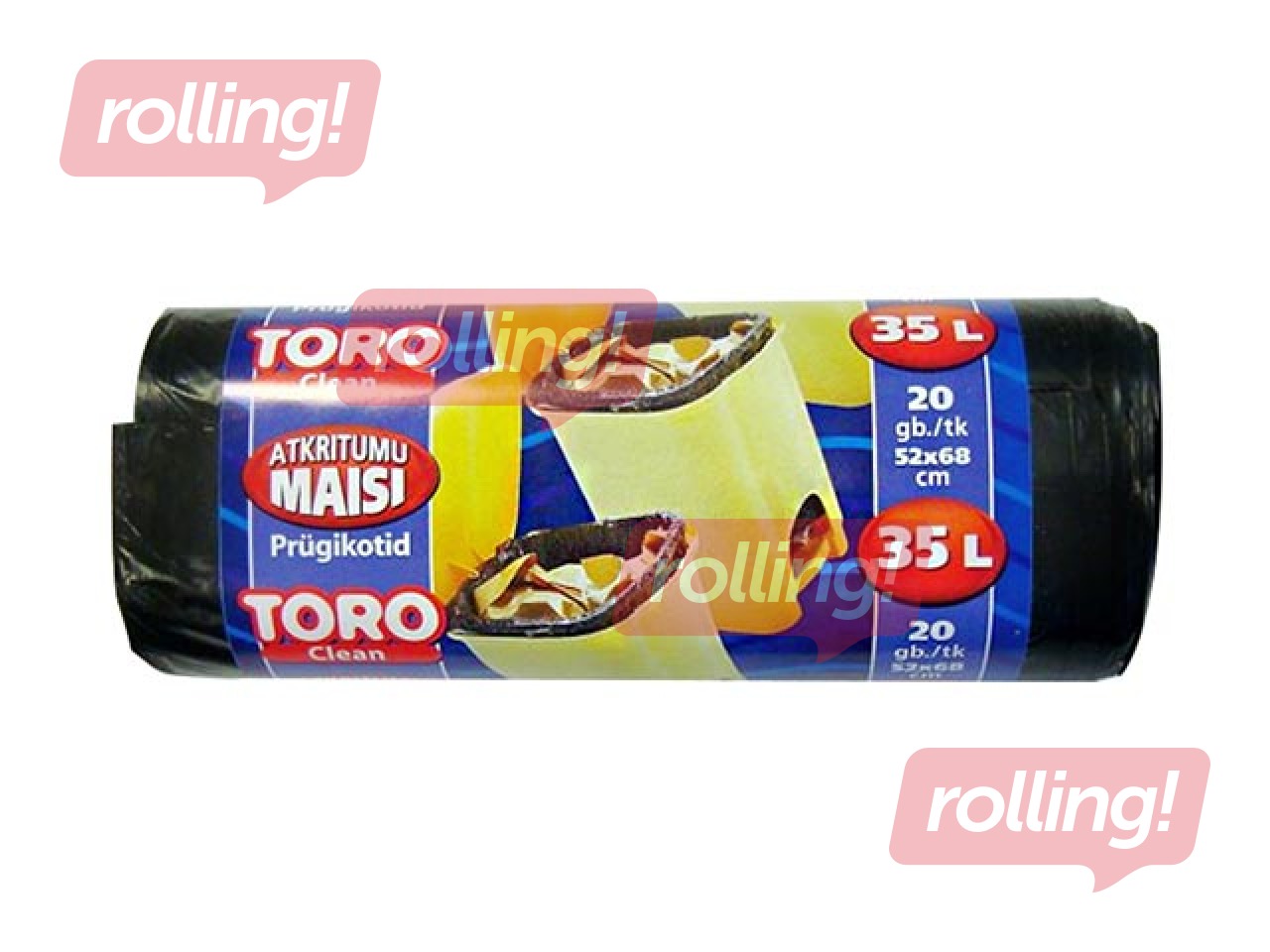 Atkritumu maisi Toro 35 l, 52 x 68 cm,  9 mikr., 20 gab., melni