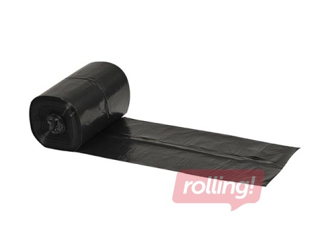 Prügikotid rullis HDPE 35 l, 50 x 70 cm,  15  mic., 50 tk, must