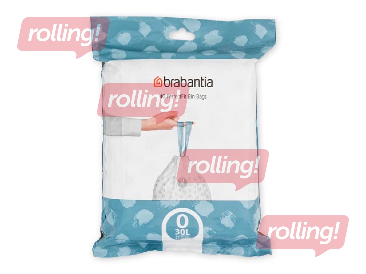 Atkritumu maisi Brabantia, balti, 30l, 40 gab.