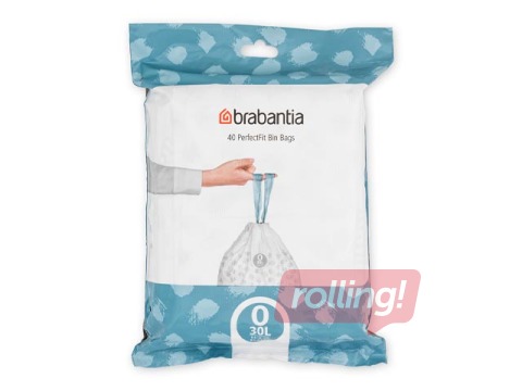 Prügikotid Brabantia, valged, 30l, 40 tk.