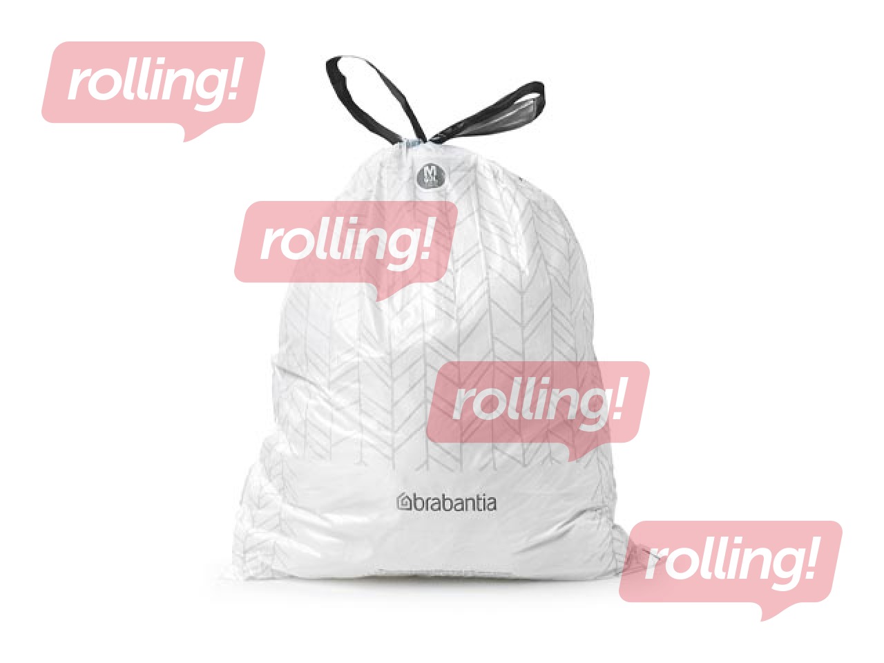 Prügikoti Brabantia, valged, 60l, 40 tk.