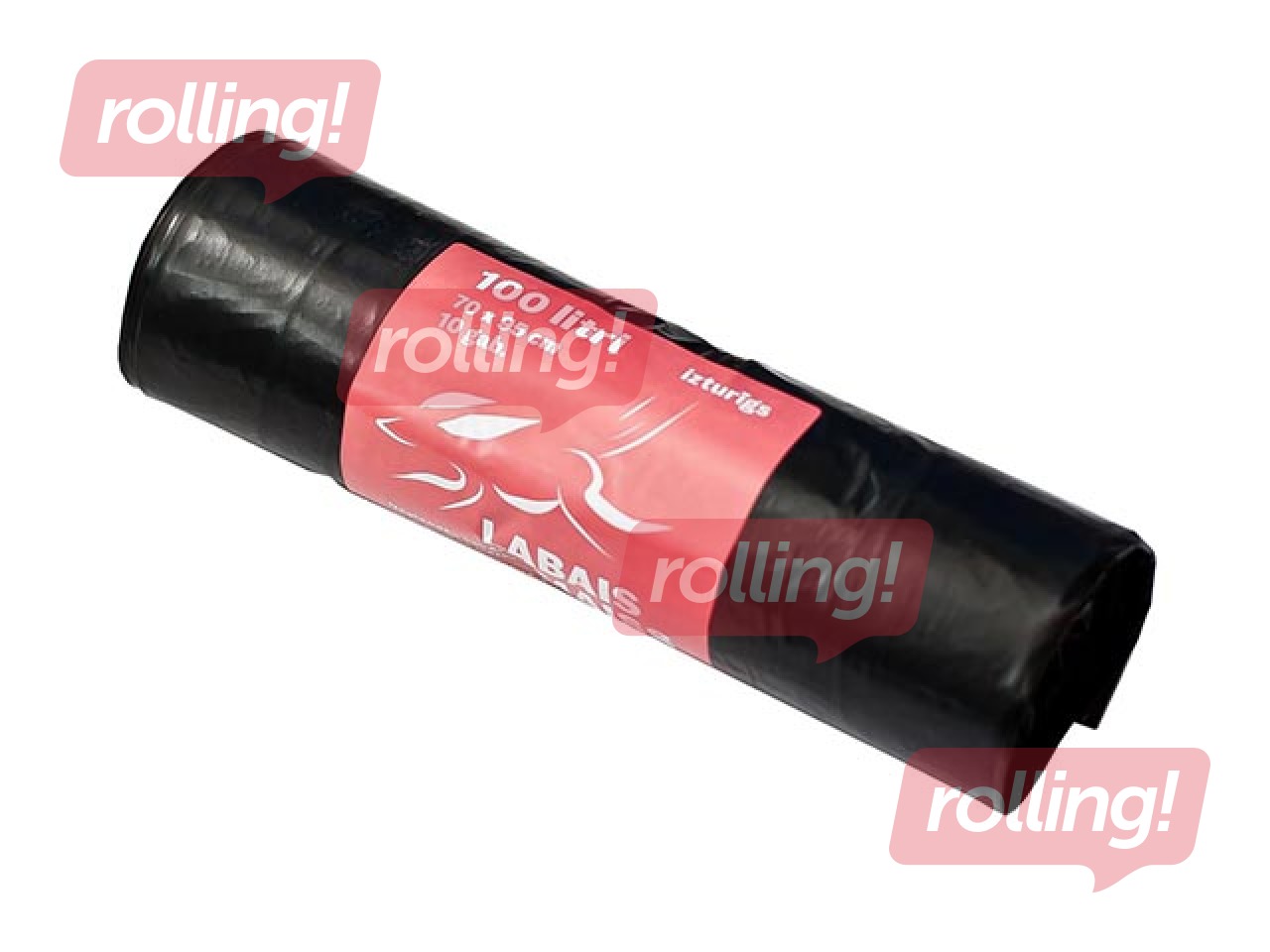 Atkritumu maisi Labais Maiss, 100 l, 33 mikr., 10 gab., melni