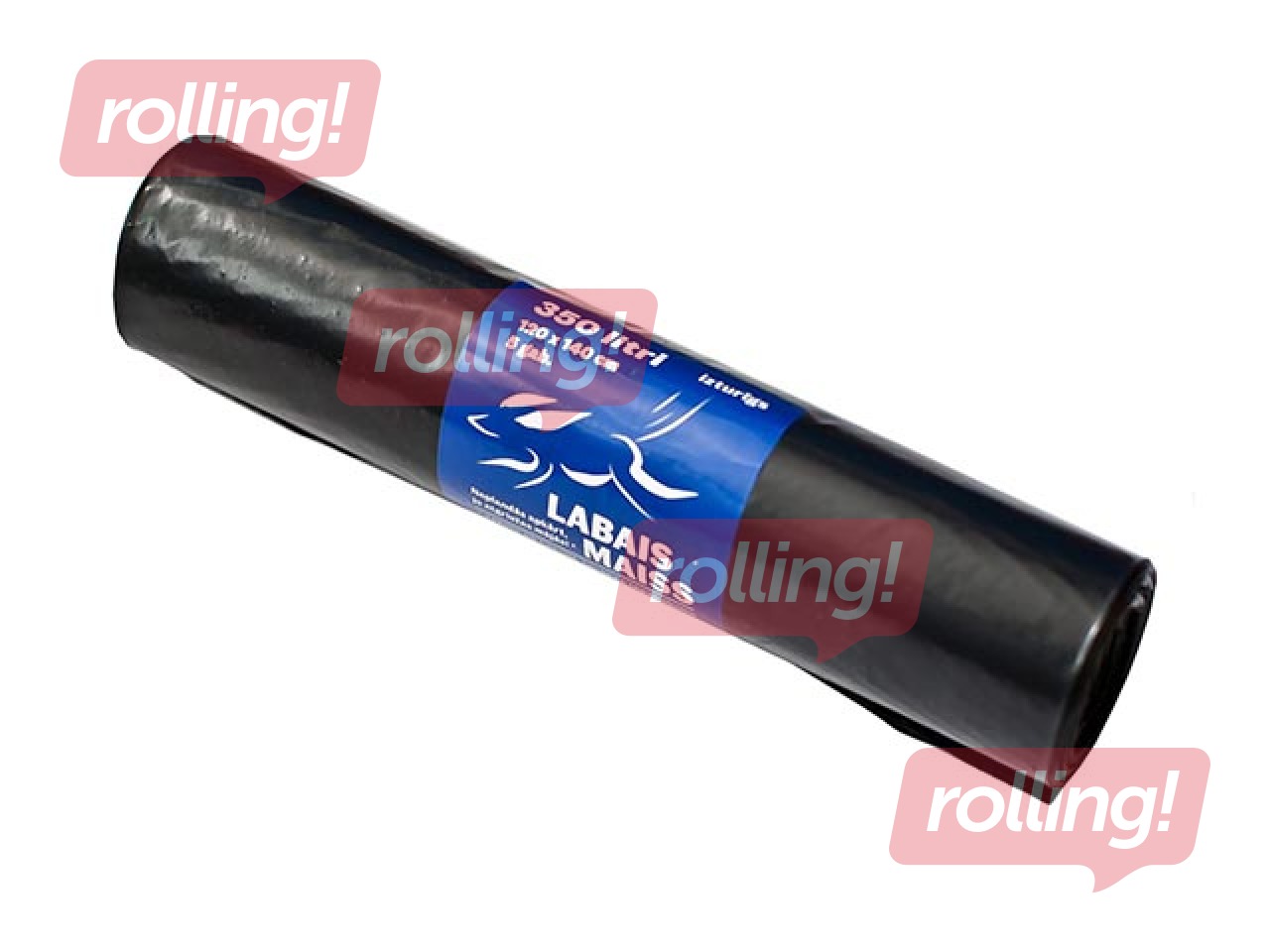 Atkritumu maisi Labais Maiss, 350 l, 50 mikr., 5 gab., melni