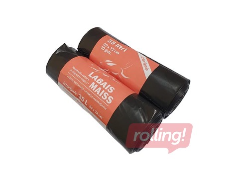 Garbage bags Labais Maiss, 35l, 33 microns, 10 pcs., black