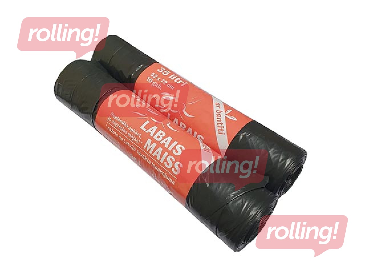 Aizvelkami atkritumu maisi Labais Maiss, 35l, 33 mikr., 10 gab., melni