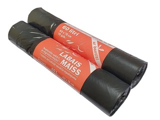 Закрывающиеся мешки для мусора Right Bag, 60л, 33 мкм, 10шт., черные