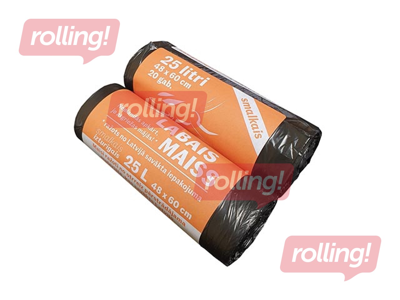 Smalkie atkritumu maisi Labais Maiss, 25l, 10 mikr., 20 gab., melni