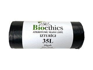 Atkritumu maisi, 35 l, 30 mikr., 55x72cm, 10gab, melni