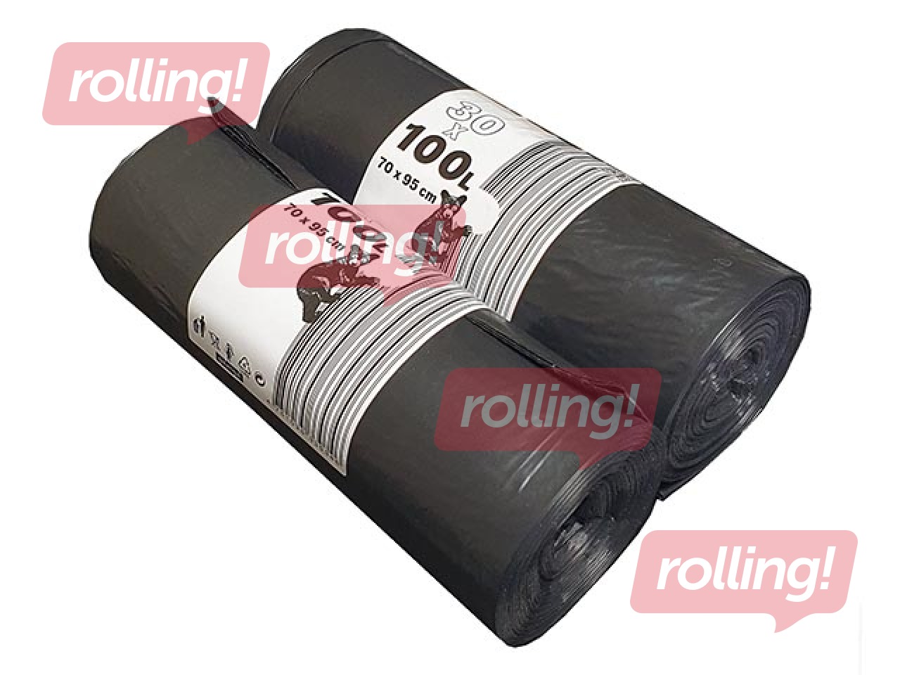 Atkritumu maisi Labais Maiss, Basic, 100l, 30 mikr., 30 gab., melni