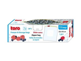 Bags for freezing products, Slider ZIP, 1l, 15 pcs