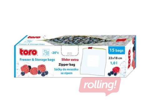 Пакеты для заморозки продуктов Slider ZIP, 1л, 15 шт.