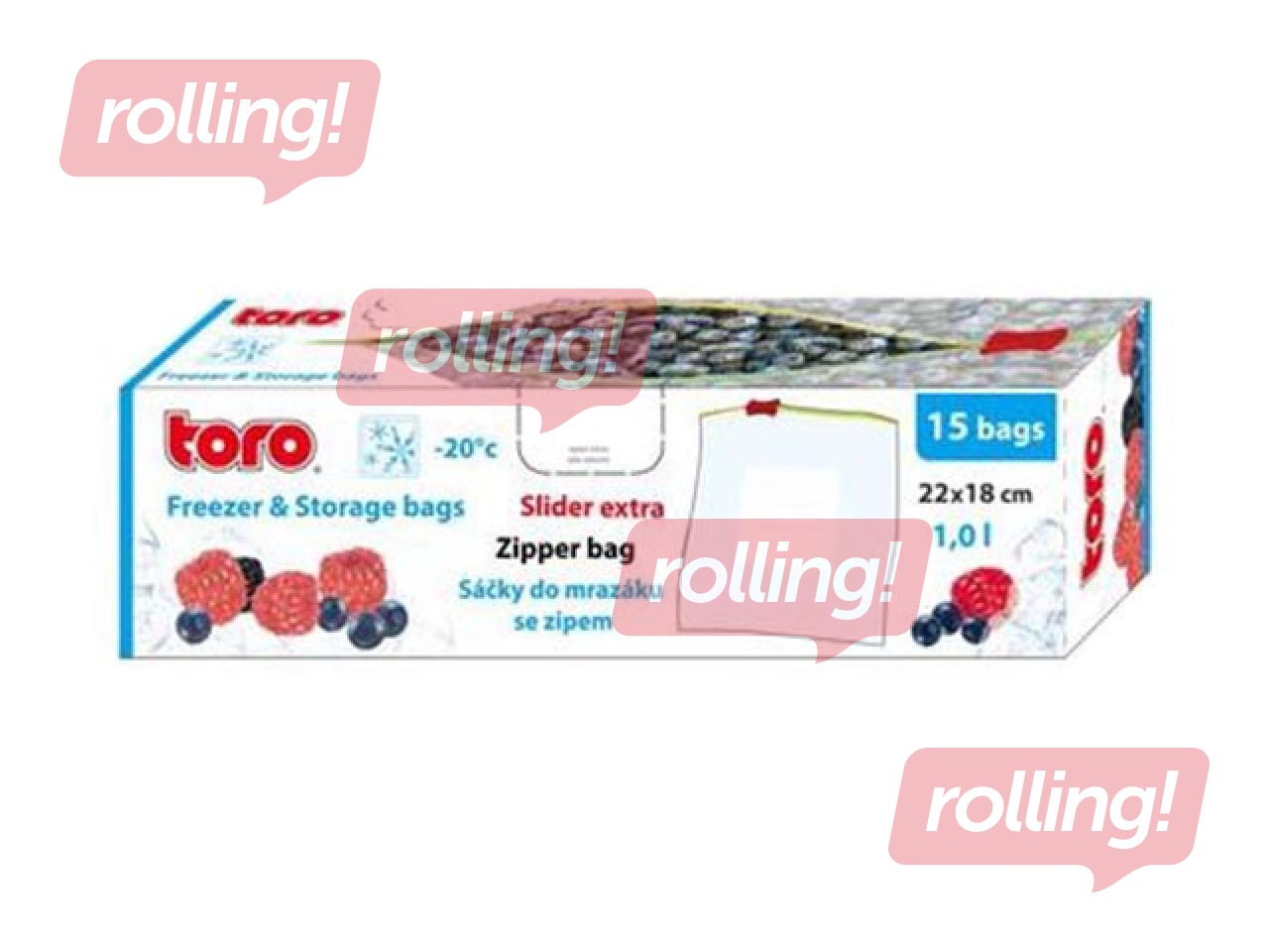 Пакеты для заморозки продуктов Slider ZIP, 1л, 15 шт.