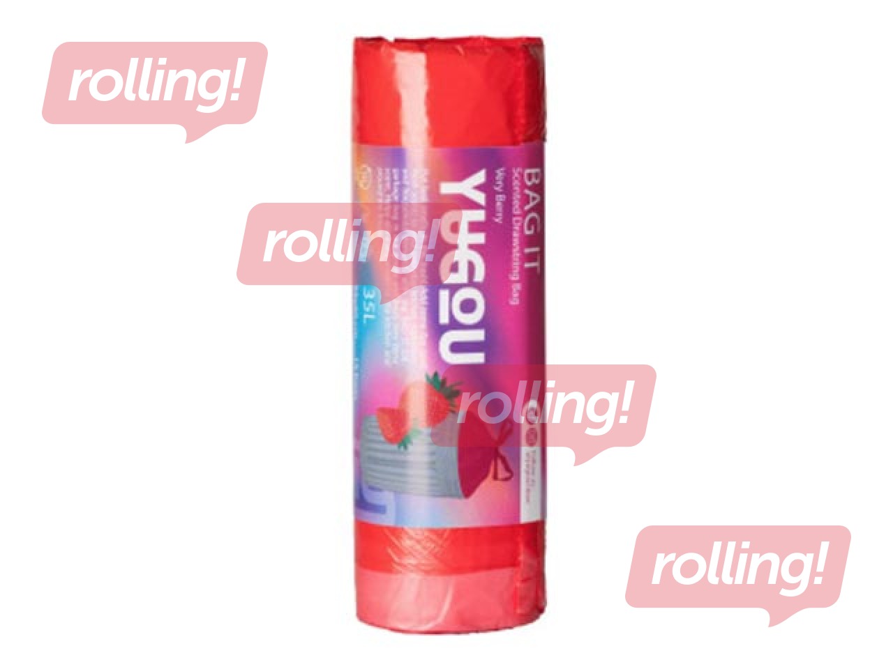 Atkritumu maisi aromatizēti, rozā, 35l, YuGou, 15gab