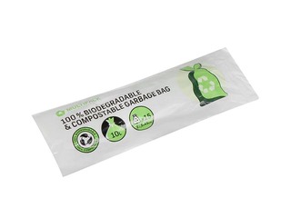 Biokompostējami atkritumu maisi BIO, zaļi, 10l, 18 mikr., 15 gab.