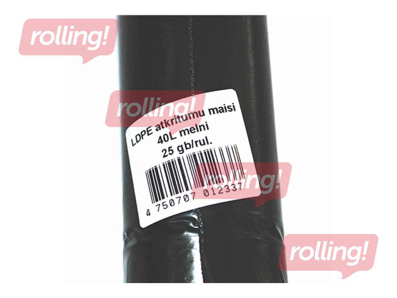 Мусорные мешки, 30µm, чёрные, 40l, 25шт.