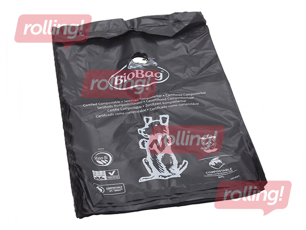 Koerajäätmekotid BioBag, komposteeritavad, 20μm, mustad, 20×32cm, 50 tk.